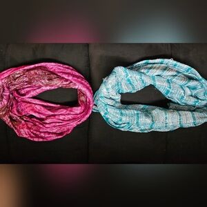 2 Echo Pink and Teal Women's Scarves